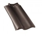 Боковая левая черепица Braas Рубин 11V Ангоб темно-коричневый