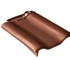 Боковая левая черепица Braas Рубин 9V Глазурь каштан