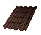 Металлочерепица МП Монтерроса-S (VALORI-20-DarkBrown-0.5)