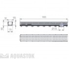 Лоток водоотводный AQUA-TOP с оцинкованной решеткой (комплект) H100, класс нагрузки А, 1000х135х100 (1091н)