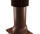 Труба вентиляционная с универсальным проходным элементом d150мм, h-650мм утепленная RAL 8017 шоколад