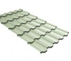 Металлочерепица квинта плюс Grand Line c 3D резом 0,45 PE RAL 6019 бело-зеленый