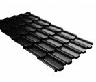 Металлочерепица квинта плюс Grand Line c 3D резом 0,5 PurLite Мatt RAL 9005 черный