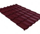 Металлочерепица классик Grand Line 0,5 PurLite Мatt RAL 3005 красное вино