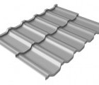 Металлочерепица модульная квинта Uno Grand Line c 3D резом 0,45 Drap RAL 7004 сигнальный серый