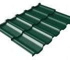 Металлочерепица модульная квинта Uno Grand Line c 3D резом 0,45 Drap TX RAL 6005 зеленый мох