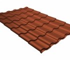 Металлочерепица кредо Grand Line 0,5 GreenСoat Pural Matt RR 750 кирпично-красный