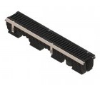 Лоток водоотводный PolyMax Drive DN100 h170 пластиковый с решеткой щелевой чугунной ВЧ кл.D (комплект)