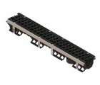 Лоток водоотводный PolyMax Drive DN100 h136 пластиковый с решеткой щелевой чугунной ВЧ кл. Е (комплект)