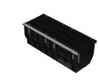 Лоток водоотводный PolyMax DN300 пластиковый c решеткой щелевой чугунной дорожной ВЧД кл.D (к-т) 0874014