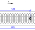 Водоотводная решётка штампованная DN150 оцинкованная, класс нагрузки А15 1000х197х22 (31541А)