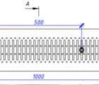 Водоотводная решётка штампованная DN200 оцинкованная, класс нагрузки А15 1000х245х22 (32041А)