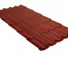 Металлочерепица квинта плюс Grand Line 0,5 Satin RAL 8004 терракота
