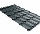 Металлочерепица квинта плюс Grand Line 0,5 Satin RAL 7016 антрацитово-серый