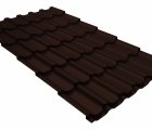 Металлочерепица квинта плюс 0,5 GreenCoat Pural BT RR 887 шоколадно-коричневый (RAL 8017 шоколад)