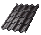 Металлочерепица МП Монтерроса-SL (VALORI-20-DarkGrey-0.5)