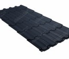 Металлочерепица квинта плюс Grand Line 0,5 Satin RAL 7024 мокрый асфальт