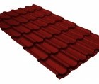 Металлочерепица квинта плюс 0,45 PE RAL 3011 коричнево-красный