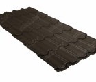 Металлочерепица квинта плюс 0,5 GreenCoat Pural BT RR 32 темно-коричневый (RAL 8019 серо-коричневый)
