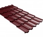 Металлочерепица квинта плюс Grand Line c 3D резом 0,5 Satin Matt RAL 3005 красное вино