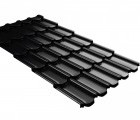 Металлочерепица квинта плюс Grand Line c 3D резом 0,5 Satin Мatt RAL 9005 черный
