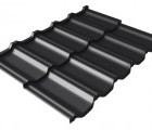 Металлочерепица модульная квинта Uno Grand Line 0,5 Satin Мatt RAL 9005 черный