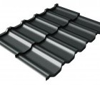 Металлочерепица модульная квинта Uno Grand Line c 3D резом 0,5 GreenCoat Pural BT, matt RR2Н3 (RAL 7016 антрацитово-серый)