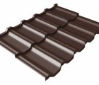 Металлочерепица модульная квинта Uno Grand Line 0,5 Satin Мatt RAL 8017 шоколад