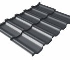 Металлочерепица модульная квинта Uno Grand Line 0,5 Satin Мatt RAL 7024 мокрый асфальт