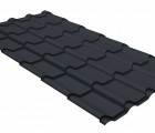 Металлочерепица камея Grand Line 0,5 GreenCoat Pural BT RR 23 темно-серый (RAL 7024 мокрый асфальт)