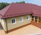 Металлочерепица камея 0,45 Drap RAL 3005 красное вино