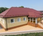 Металлочерепица камея 0,45 Drap RAL 3005 красное вино