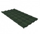 Металлочерепица камея Grand Line 0,5 GreenCoat Pural matt RR 11 темно-зеленый (RAL 6020 хромовая зелень)