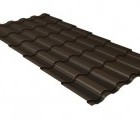 Металлочерепица кредо Grand Line 0,5 GreenCoat Pural BT, matt RR 32 темно-коричневый (RAL 8019 серо-коричневый)