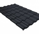 Металлочерепица кредо Grand Line 0,5 GreenCoat Pural BT, matt RR 23 темно-серый (RAL 7024 мокрый асфальт)