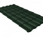 Металлочерепица кредо Grand Line 0,5 GreenCoat Pural BT, matt RR 11 темно-зеленый (RAL 6020 хромовая зелень)
