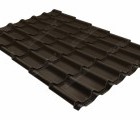 Металлочерепица классик Grand Line 0,5 GreenCoat Pural BT, matt RR 32 темно-коричневый (RAL 8019 серо-коричневый)