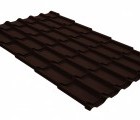 Металлочерепица классик Grand Line 0,5 GreenCoat Pural BT, matt RR 887 шоколадно-коричневый (RAL 8017 шоколад)
