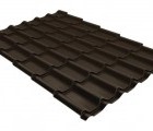 Металлочерепица классик Grand Line 0,5 GreenCoat Pural BT RR 32 темно-коричневый (RAL 8019 серо-коричневый)