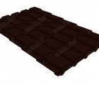 Металлочерепица квадро профи Grand Line 0,5 GreenCoat Pural BT RR 32 темно-коричневый (RAL 8019 серо-коричневый)