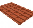 Металлочерепица квадро профи Grand Line 0,5 Velur X RAL 8004 терракота