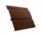 Металлический софит Квадро брус с перфорацией 0,45 Print Elite Choco Wood
