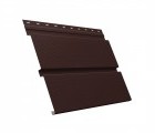 Металлический софит Квадро брус с перфорацией 0,5 GreenCoat Pural BT, matt RR 887 шоколадно-коричневый (RAL 8017 шоколад)