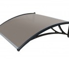 Козырьки Krovent из поликарбоната 1200х930х280 бронзовый (черный кроншт)
