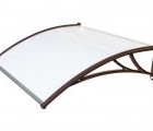 Козырьки Krovent из поликарбоната 1200х930х280 молочный (корич.кроншт)