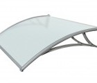Козырьки Krovent из поликарбоната 1200х930х280 серебристый (сереб. кроншт)