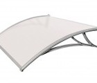 Козырьки Krovent из поликарбоната 1200х930х280 молочный с серебр. кронштейнами