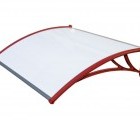 Козырьки Krovent из поликарбоната 1200х930х280 молочн.(крас. кроншт)