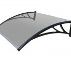 Козырьки Krovent из поликарбоната 1500х930х280 прозрачный (черный кроншт)