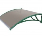 Козырьки Krovent из поликарбоната 1500х930х280 серебристый (зел. кроншт)